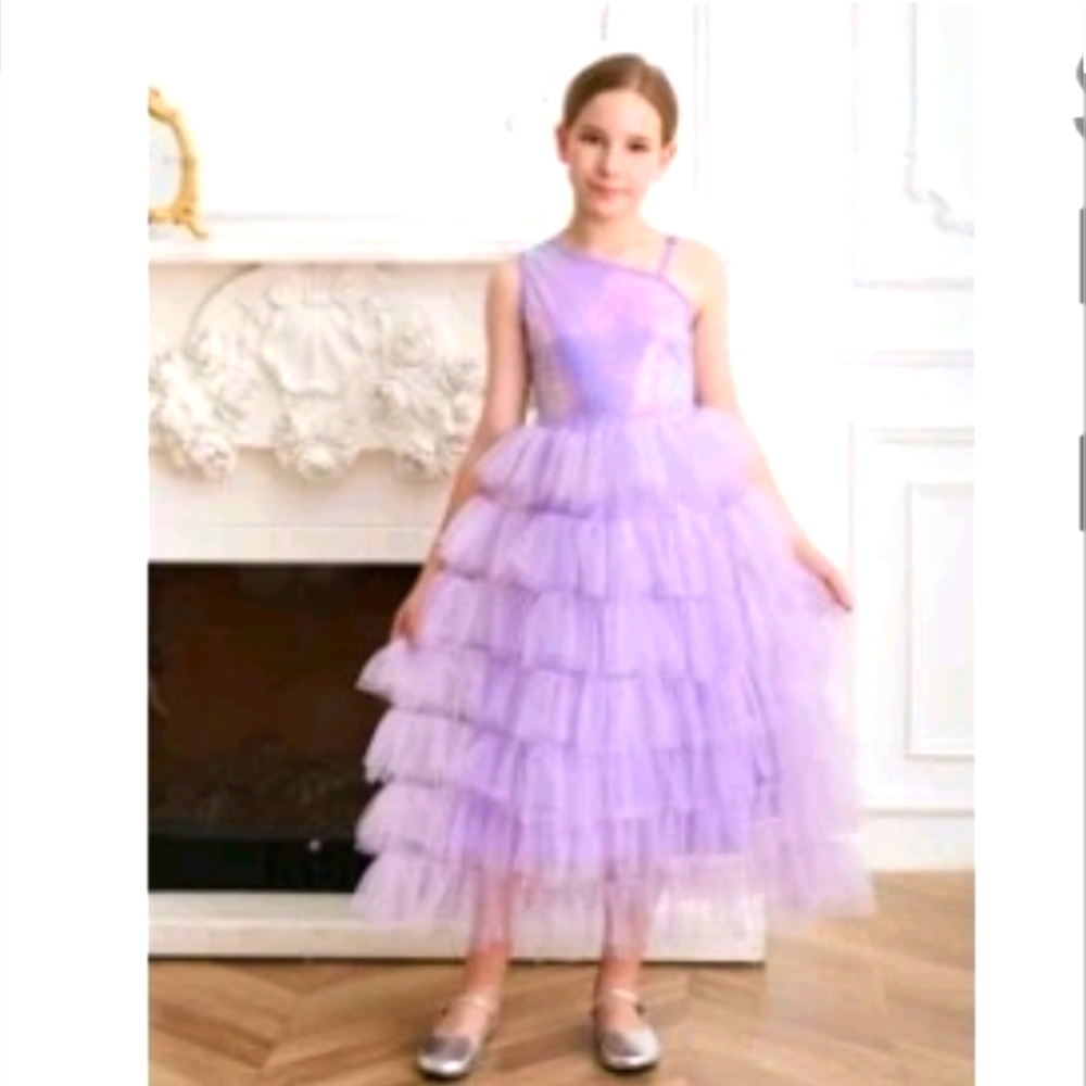 Lavender Tiered Tulle Dress